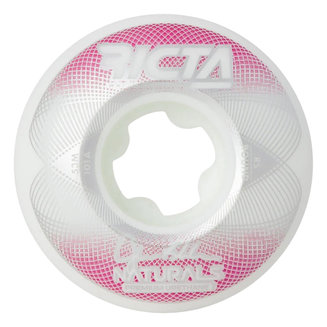 Ricta 53mm John Shanahan Geo Natural Round 101A Skateboard Wheels - White/Red - Skateboard Wheels by Ricta 53mm