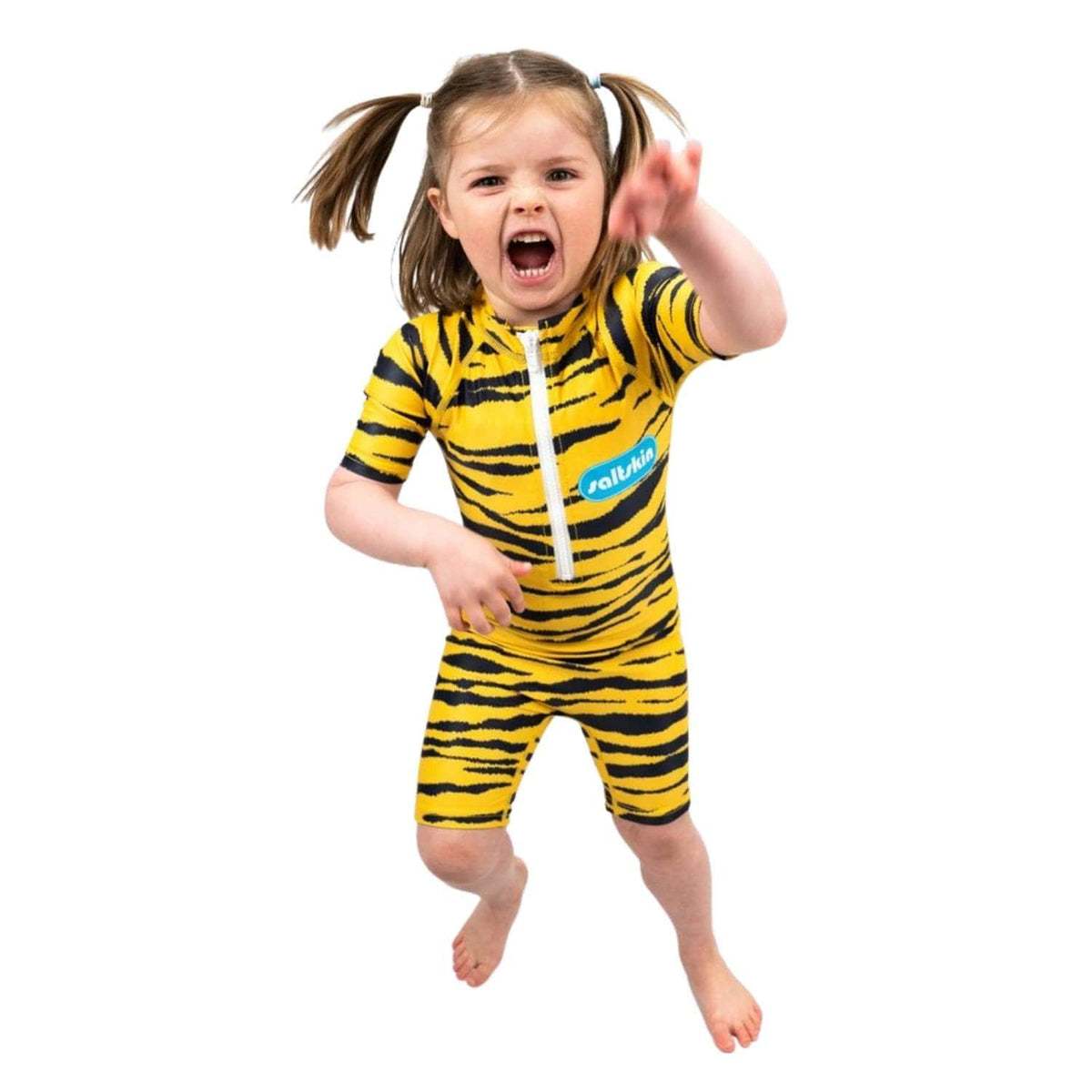 Saltskin Kids UV Shorty Sun Suit Tiger - Kids UV Rash Vest by Saltskin