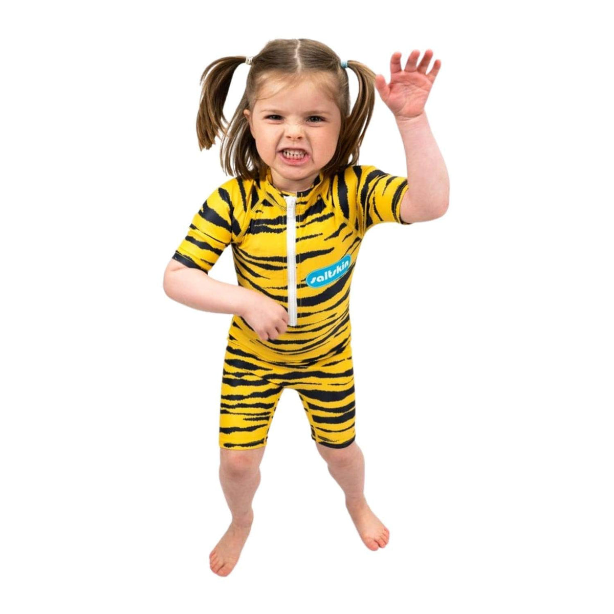 Saltskin Kids UV Shorty Sun Suit Tiger - Kids UV Rash Vest by Saltskin