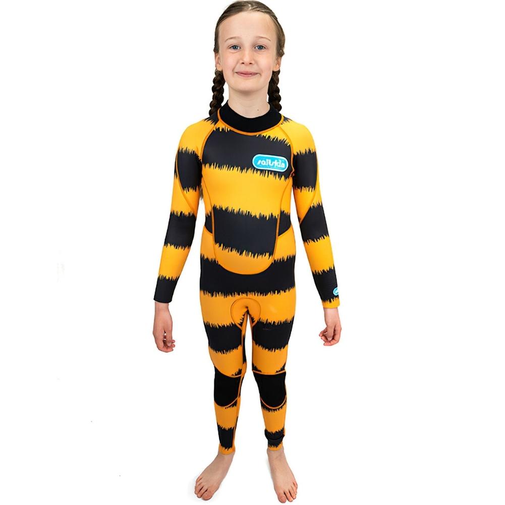 Saltskin Youth Kids Bumble Bee 3mm Full Wetsuit - Bee - Kids Full Length Wetsuit by Saltskin
