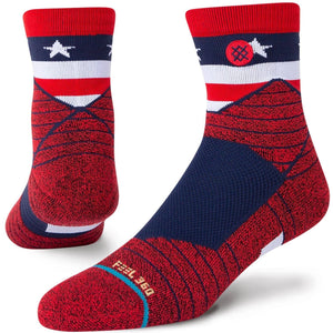 Stance American QTR Quarter Performance Socks - Red - Unisex Running/Training Socks by Stance