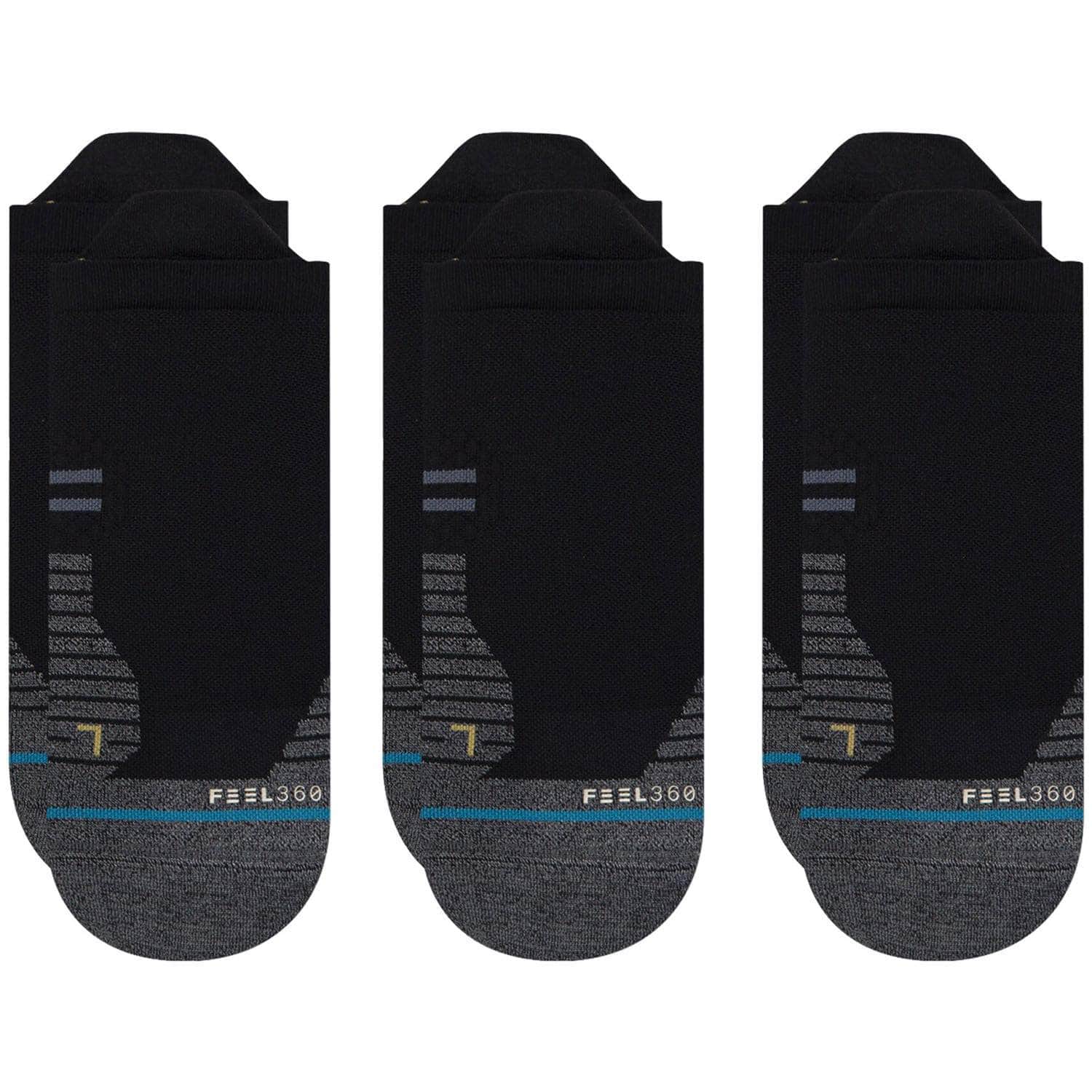 Stance Run Light 3-Pack Low Ankle Socks - Black - Unisex Low/Ankle Socks by Stance
