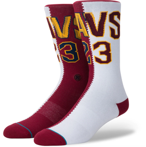 Stance NBA James Split Jersey Socks - Blue - Mens Crew Length Socks by Stance