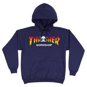 Thrasher X AWS Spectrum Hoodie - Navy Blue - Mens Pullover Hoodie by Thrasher