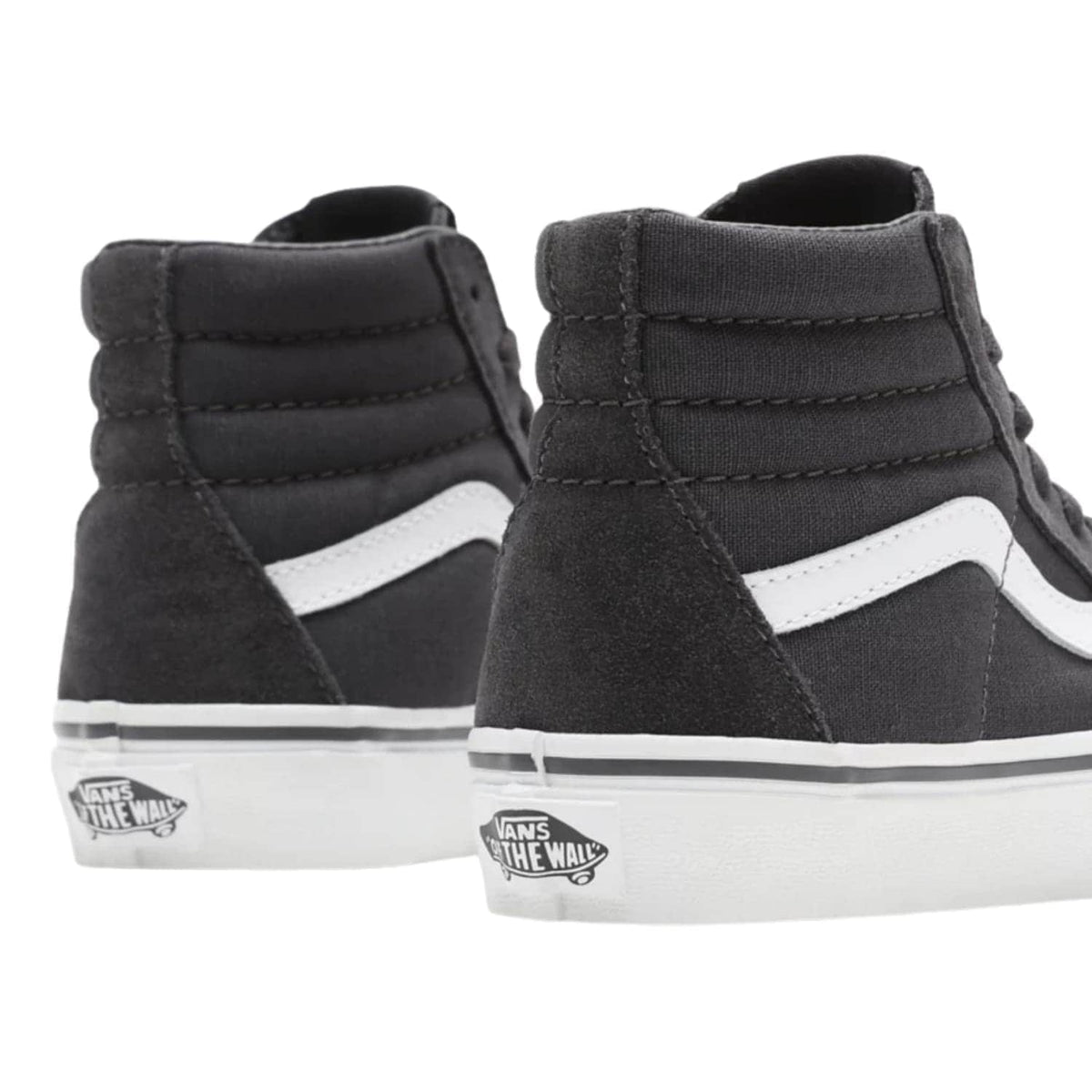 Vans Kids Sk8-Hi Skate Shoes (Check Bumper) - Asphalt/True White - Boys Skate Shoes by Vans