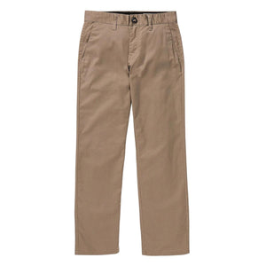 Volcom Youth Boys Frickin Regular Stretch Chino Trousers - Khaki - Boys Chino Pants/Trousers by Volcom