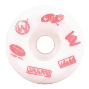 Wayward Wheels Rodrigo TX Funnel Pro Skateboard Wheel - White/Pink - 51mm - Skateboard Wheels by Wayward Wheels