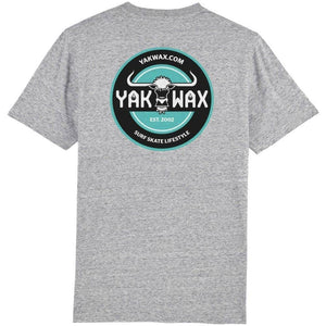Yakwax Est. 2002 T-Shirt Heather Grey - Mens Graphic T-Shirt by Yakwax