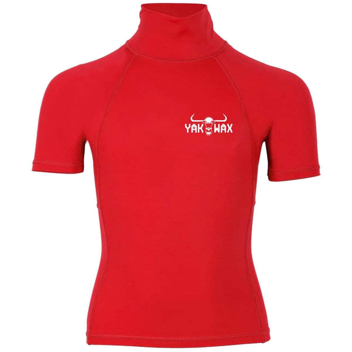 Yakwax Youth Kids OG Logo Short Sleeve Rash Vest Red - Kids UV Rash Vest by Yakwax