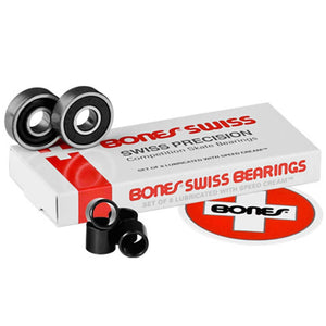 Bones Swiss Precision Competition Black 7 Ball Skateboard Bearings Pro Skateboard Bearings by Bones