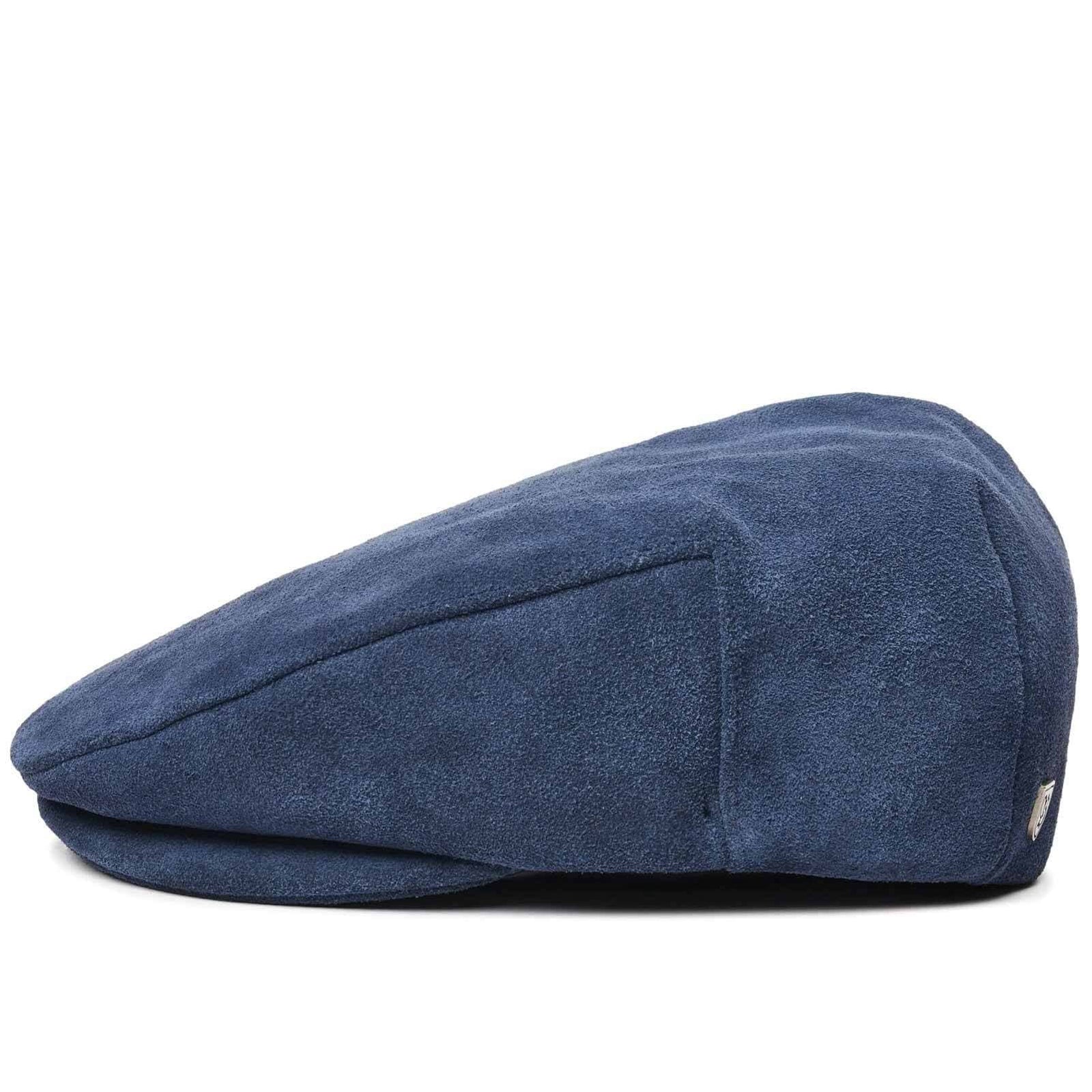Brixton Hooligan II Real Leather Snap Cap - Washed Navy Fedora/Trilby Hat by Brixton