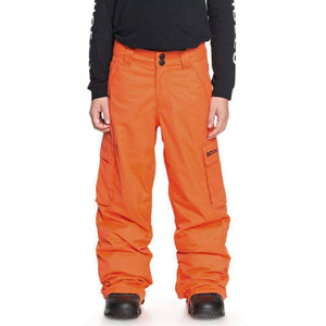 DC Boys Banshee Kids Snow Pants - Red Orange Kids Snowboard/Ski Pants/Trousers by DC