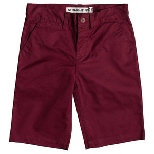 DC Boys Worker Straight 18.5 Chino Shorts - Cabernet Boys Chino Shorts by DC
