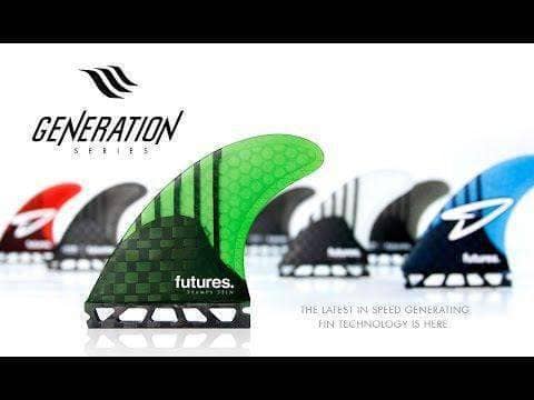 Futures HS1 Generation Series Large Surfboard Fins Thruster Set Futures Single Tab Fins by Futures Large Fins
