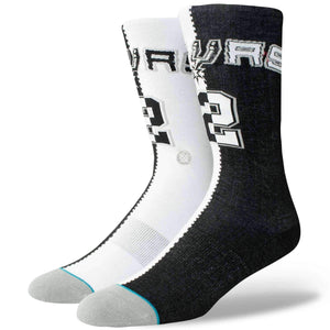 Stance NBA Leonard Split Jersey Socks in Black Mens Crew Length Socks by Stance