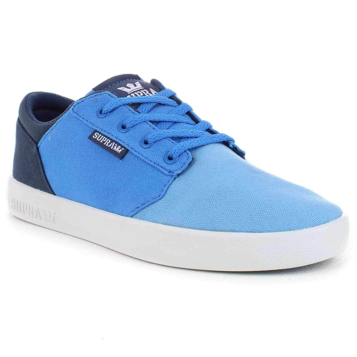Supra Youths Yorek Low Shoes in Blue Fade White - Boys Skate Shoes by Supra