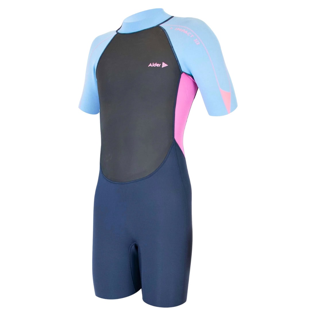 Alder Girls Impact 3/2mm Shortie Wetsuit - Periwinkle - Kids Shorty/Spring Wetsuit by Alder