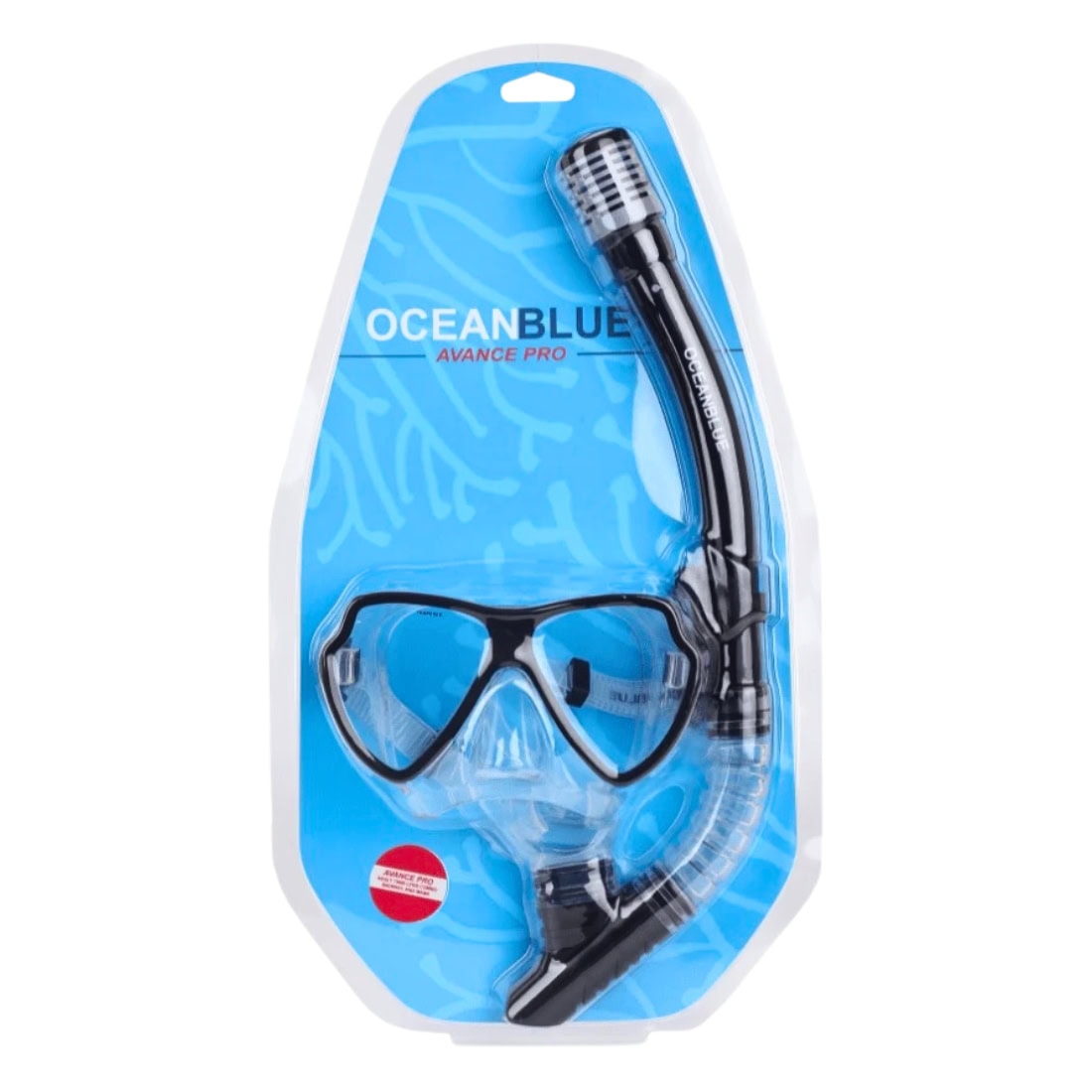 Alder Ocean Blue Adults Advance Pro Twin Lens Combo Mask &amp; Snorkel - Black - Masks + Snorkels by Alder One Size