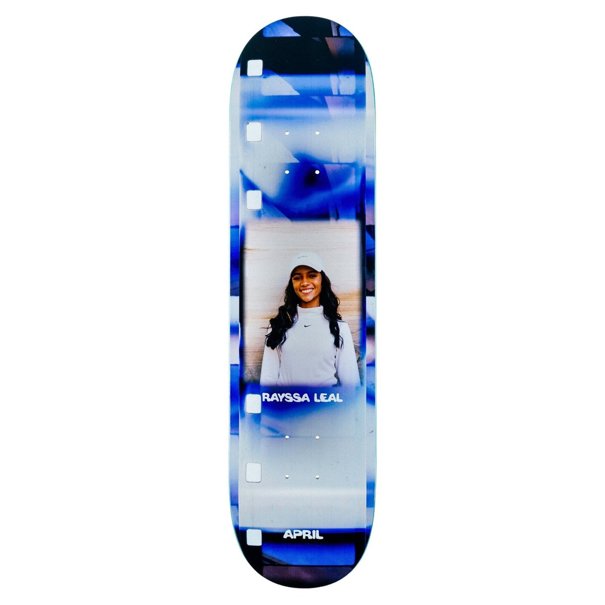 April 8&quot; Rayssa Leal 2023 Deck - Blue - Skateboard Deck by April 8.0 inch