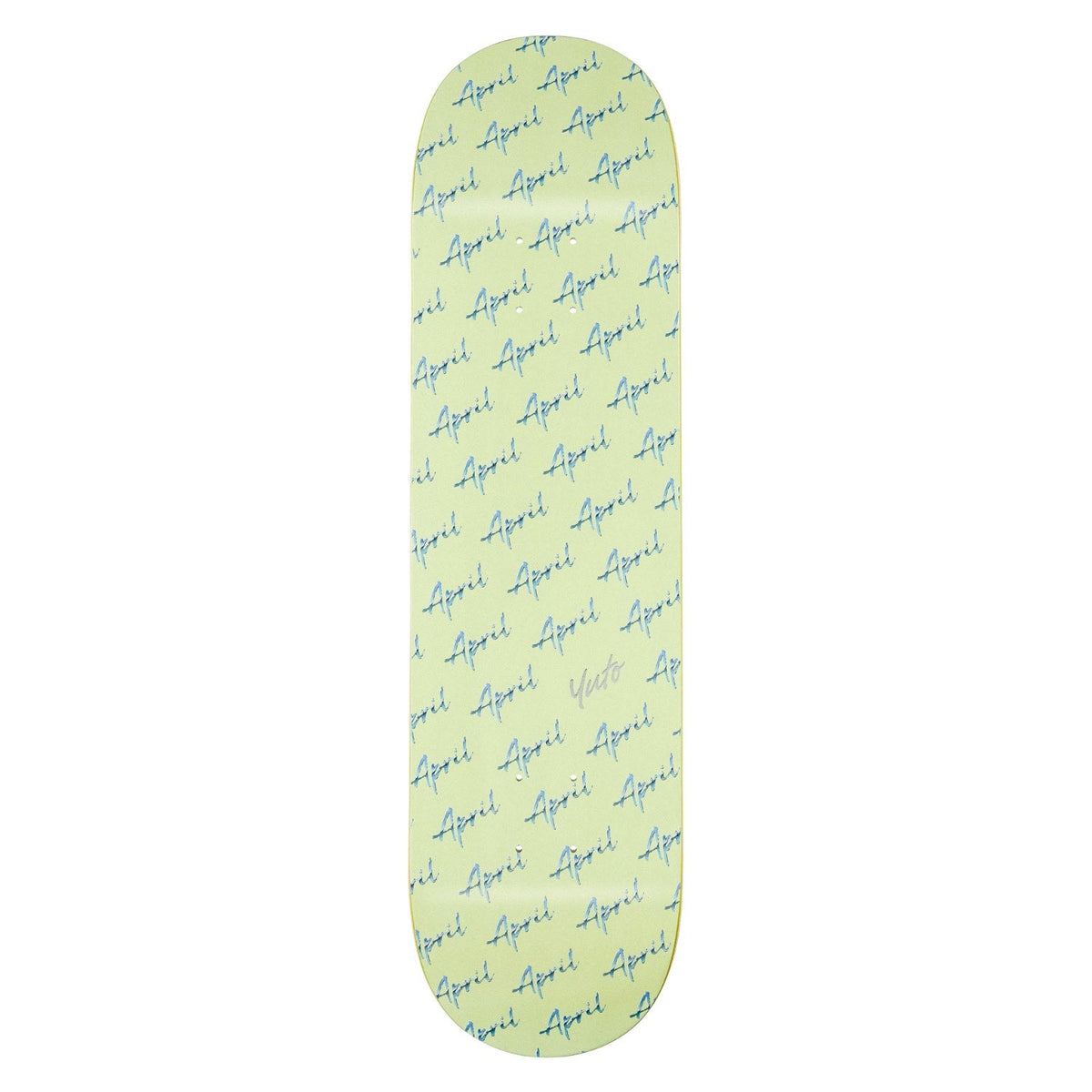 April 8.0&quot; Yuto Chrome Script Deck - Green - Skateboard Deck by April 8.0 inch