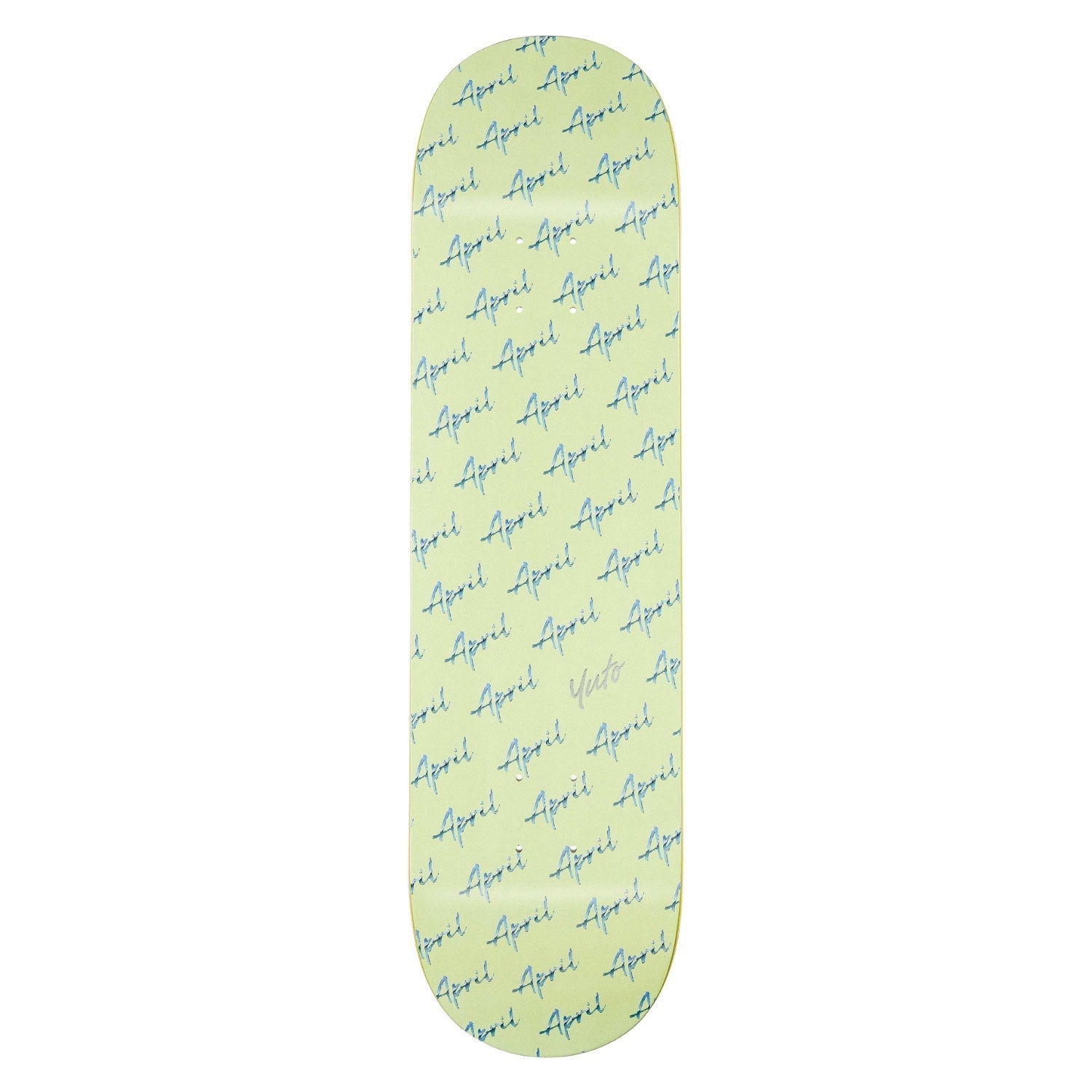 April 8.0" Yuto Chrome Script Deck - Green - Skateboard Deck by April 8.0 inch