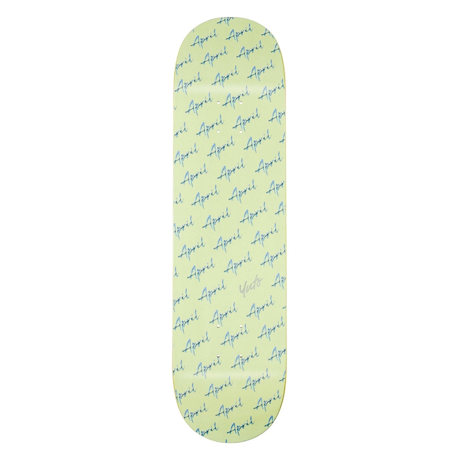 April 8.25" Yuto Chrome Script Deck - Green - Skateboard Deck by April 8.25 inch