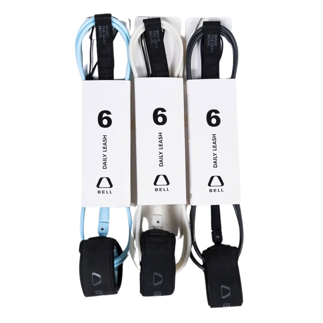 Bell 6ft Daily 6.5mm Surfboard Leash - Bone - 8ft Surfboard Leash by Bell 6ft