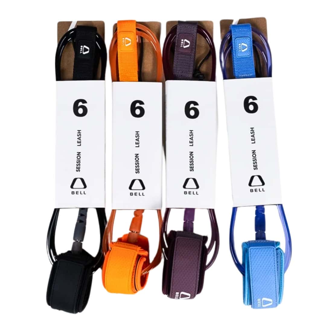 Bell 6ft Session 6mm Surfboard Leash - Black - 6ft Surfboard Leash by Bell 6ft