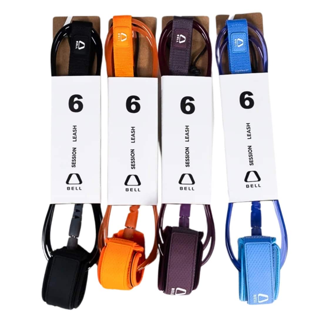 Bell 6ft Session 6mm Surfboard Leash - Salmon - 6ft Surfboard Leash by Bell 6ft