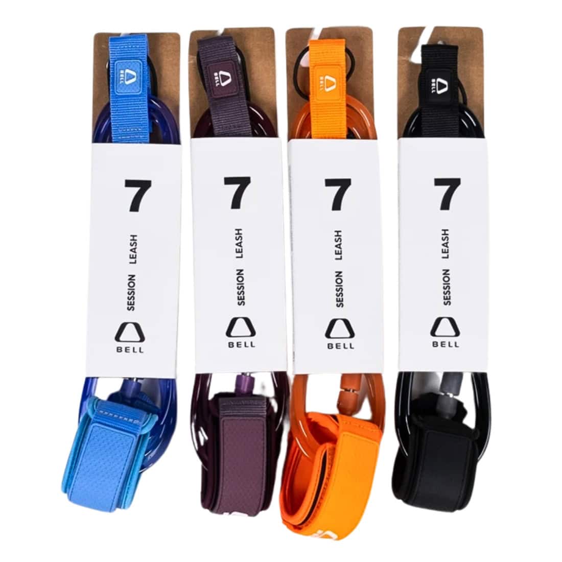 Bell 7ft Session 7mm Surfboard Leash - Black - 7ft Surfboard Leash by Bell 7ft