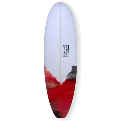 Blanks 5'11 Long Star Surfboard  - Red - Mini Mal / Fun Board by Blanks 5ft 11