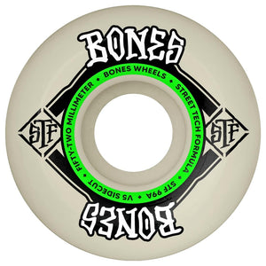 Bones 52mm STF Sidecut V5 Skateboard Wheels - Natural - Skateboard Wheels by Bones 52mm
