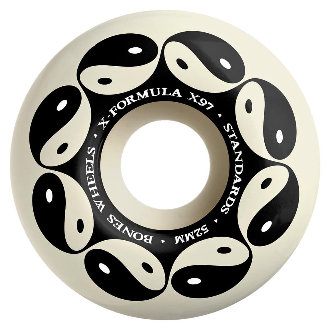 Bones 52mm Ying Yang 97A V1 Skateboard Wheels - White - Skateboard Wheels by Bones 52mm