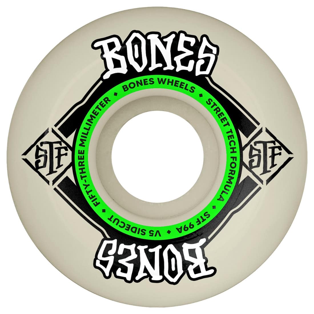 Bones 53mm STF Sidecut V5 Skateboard Wheels - Natural - Skateboard Wheels by Bones 53mm