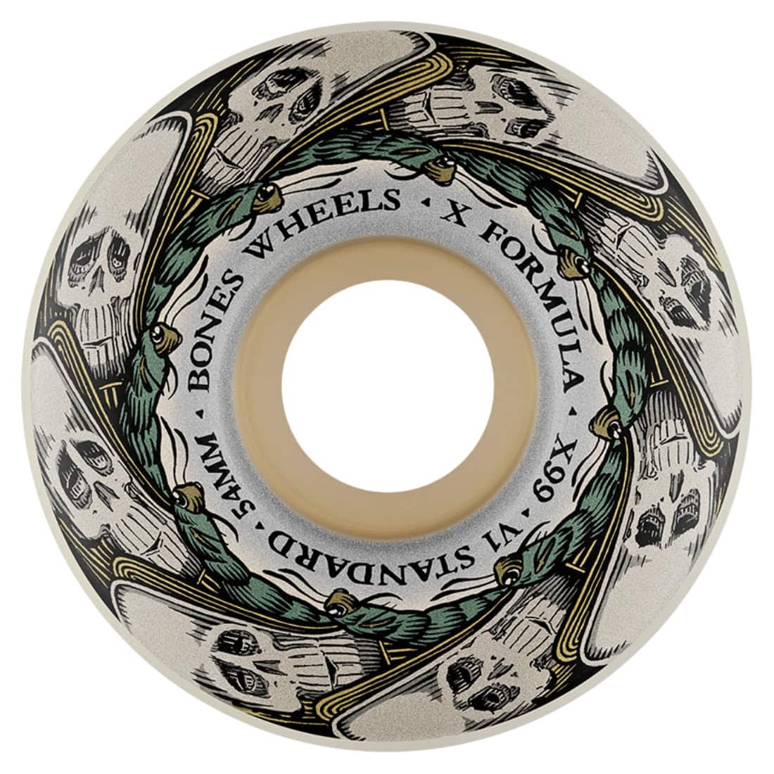Bones 54mm Butterfly Effect X-Formula 99A V1 (Standard) Skateboard Wheels - Natural - Skateboard Wheels by Bones 54mm