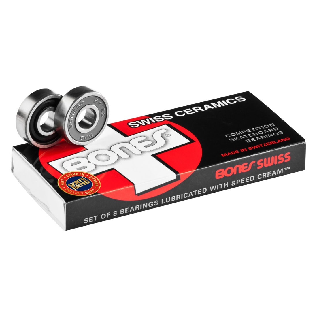 Bones Swiss Ceramics Competition Skateboard Bearings - Black - Skateboard Bearings by Bones