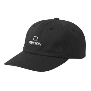 Brixton Alpha Netplus Adjustable Cap Hat - Black/White Rinse