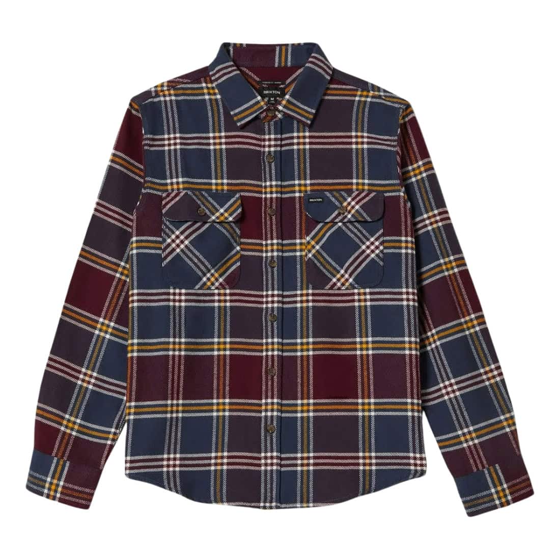 Brixton Bowery Flannel Shirt - Mood Indigo/Port/Saffron - Mens Flannel Shirt by Brixton