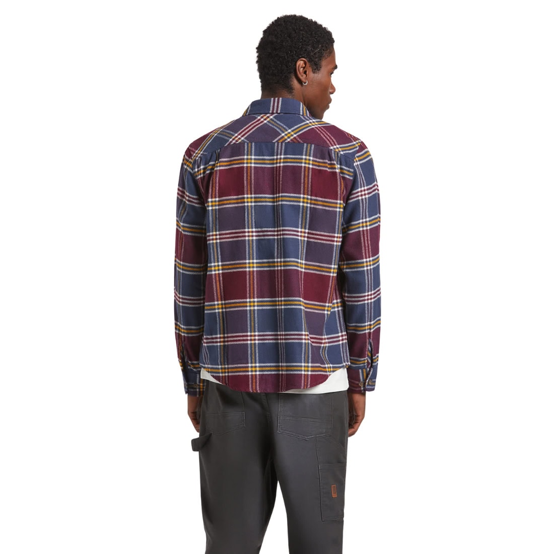 Brixton Bowery Flannel Shirt - Mood Indigo/Port/Saffron - Mens Flannel Shirt by Brixton