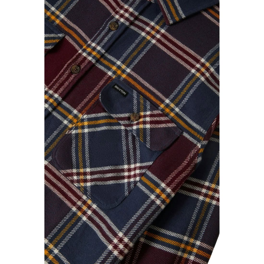 Brixton Bowery Flannel Shirt - Mood Indigo/Port/Saffron - Mens Flannel Shirt by Brixton