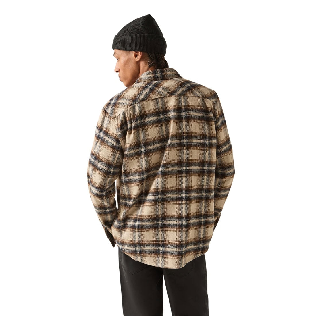 Brixton Bowery Flannel Shirt - Soft Brown Plaid - Mens Flannel Shirt by Brixton
