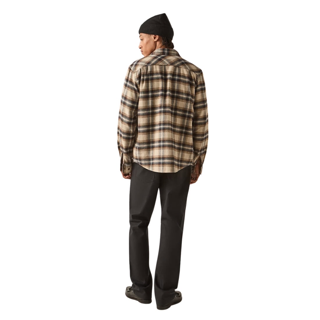 Brixton Bowery Flannel Shirt - Soft Brown Plaid - Mens Flannel Shirt by Brixton