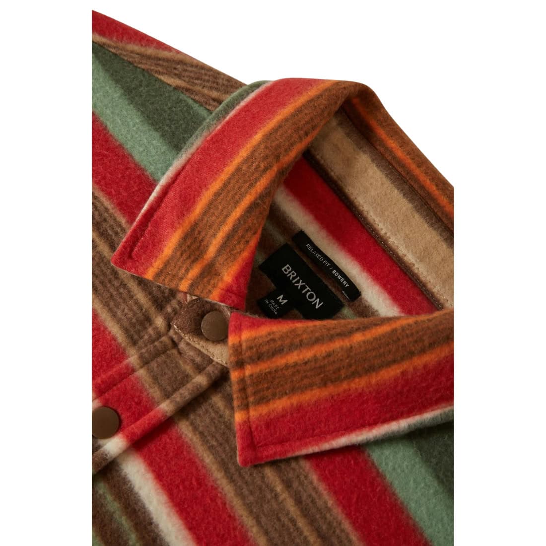 Brixton Bowery Longsleeve Arctic Stretch Fleece Shirt - Multi Blanket Stripe - Mens Flannel Shirt by Brixton