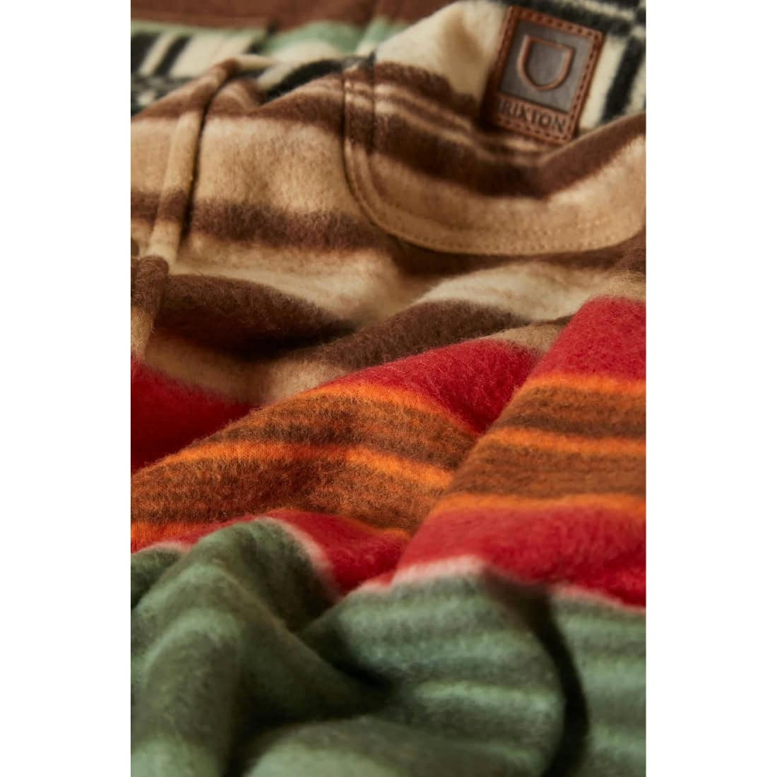 Brixton Bowery Longsleeve Arctic Stretch Fleece Shirt - Multi Blanket Stripe - Mens Flannel Shirt by Brixton