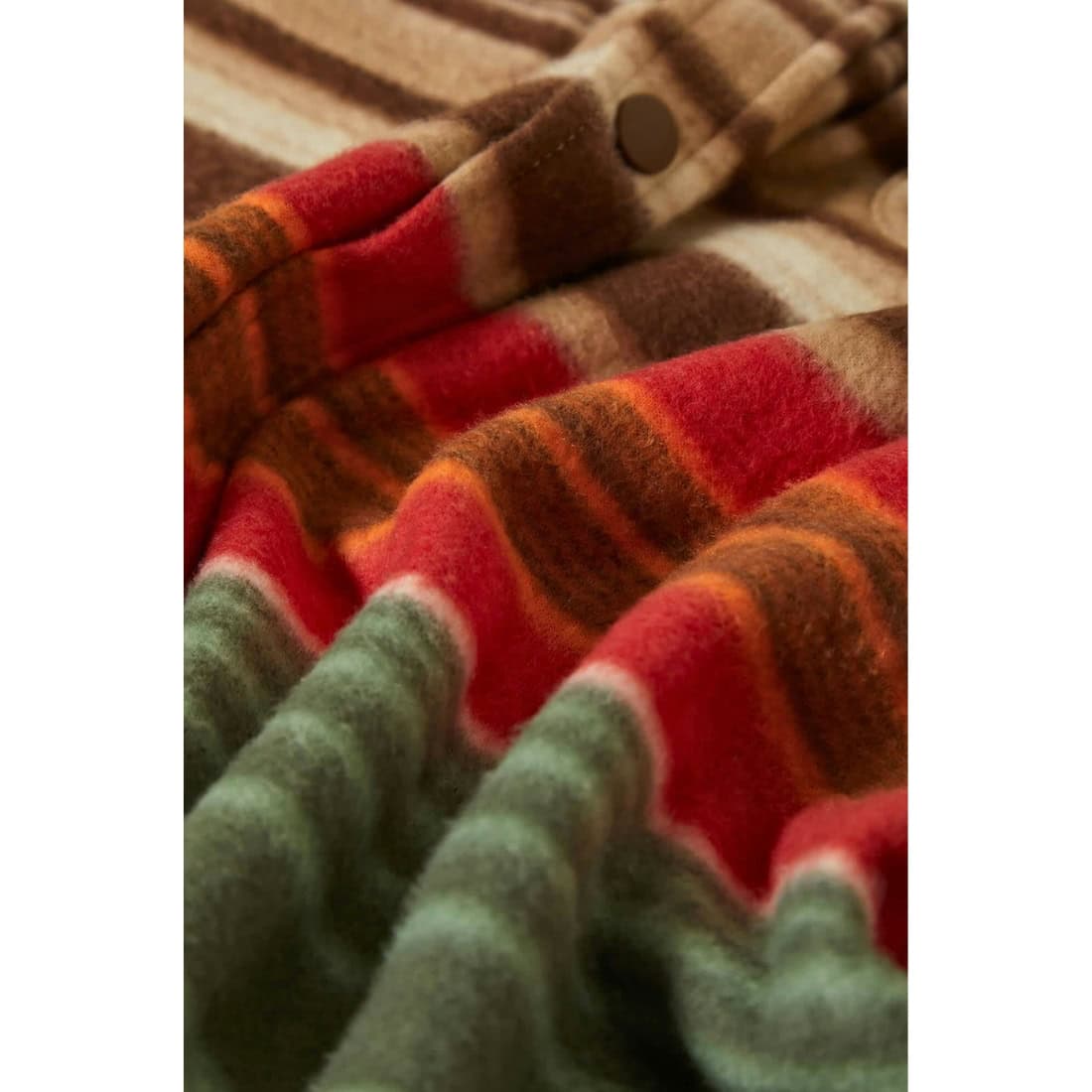 Brixton Bowery Longsleeve Arctic Stretch Fleece Shirt - Multi Blanket Stripe - Mens Flannel Shirt by Brixton