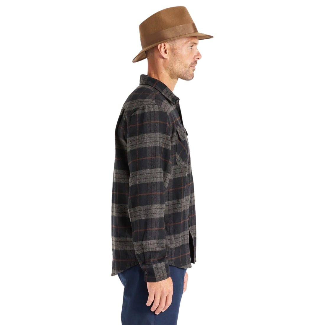 Brixton Bowery Longsleeve Flannel Shirt - Black/Charcoal