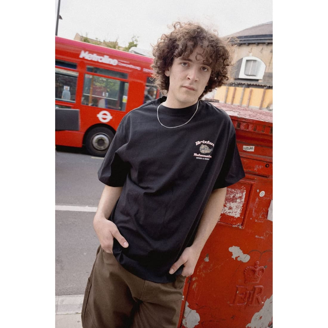 Brixton Brewster Oversized T-Shirt - Black - Mens Graphic T-Shirt by Brixton