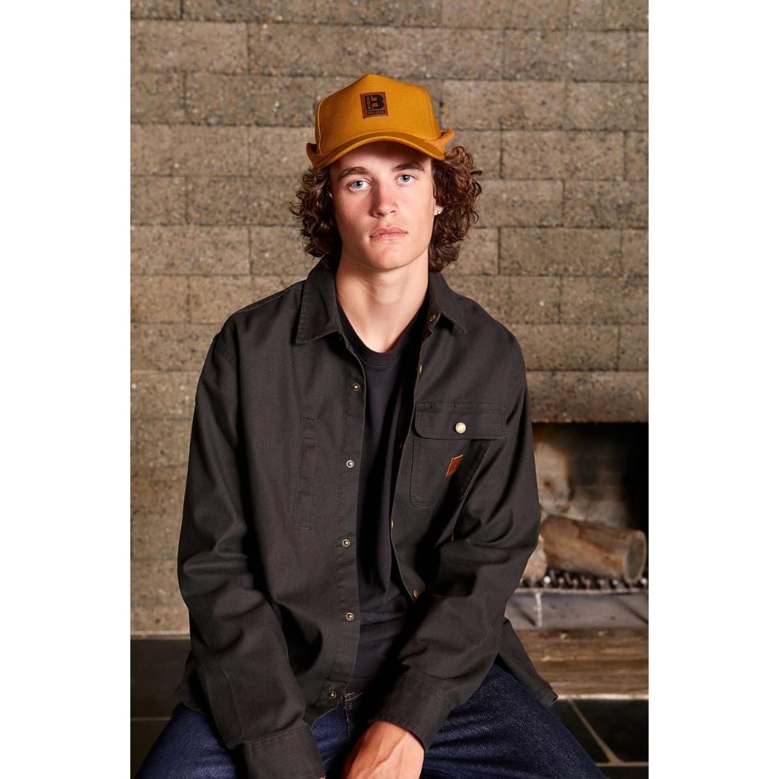 Brixton Builders Overshirt - Washed Black - Mens Casual Shirt by Brixton