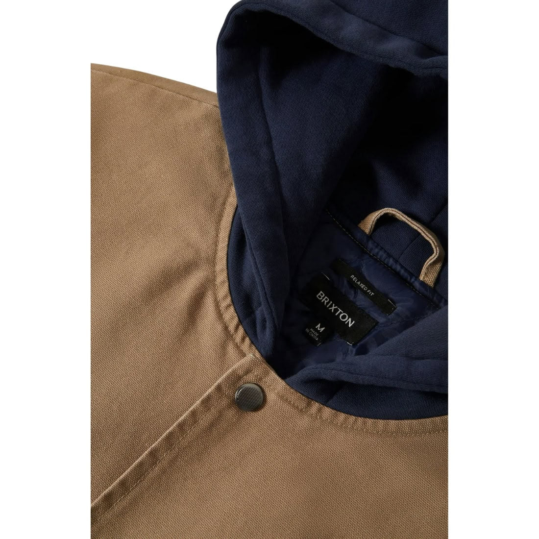 Brixton Canvas Hooded Bomber Jacket - Khaki/Mood Indigo - Mens Casual Jacket by Brixton