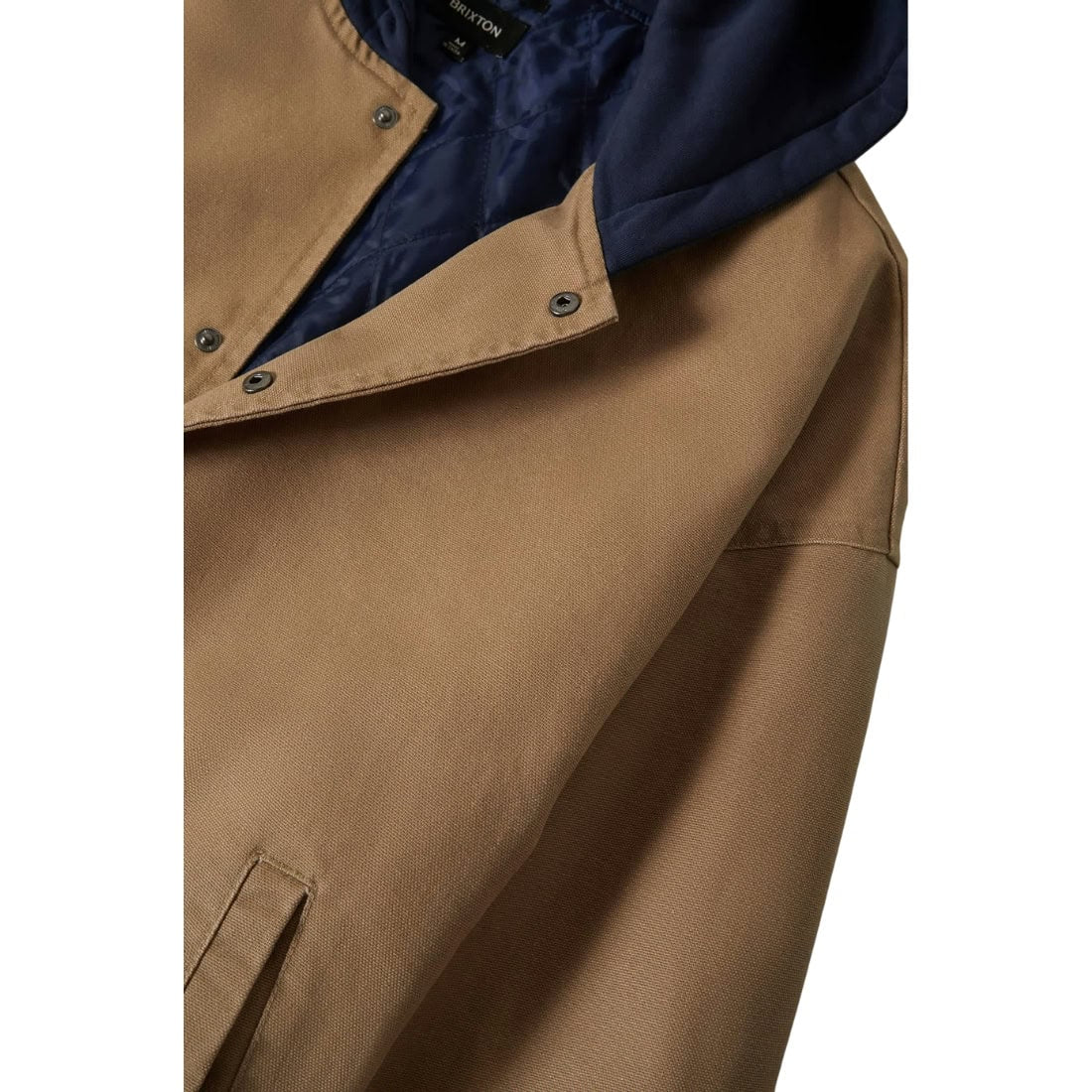 Brixton Canvas Hooded Bomber Jacket - Khaki/Mood Indigo - Mens Casual Jacket by Brixton